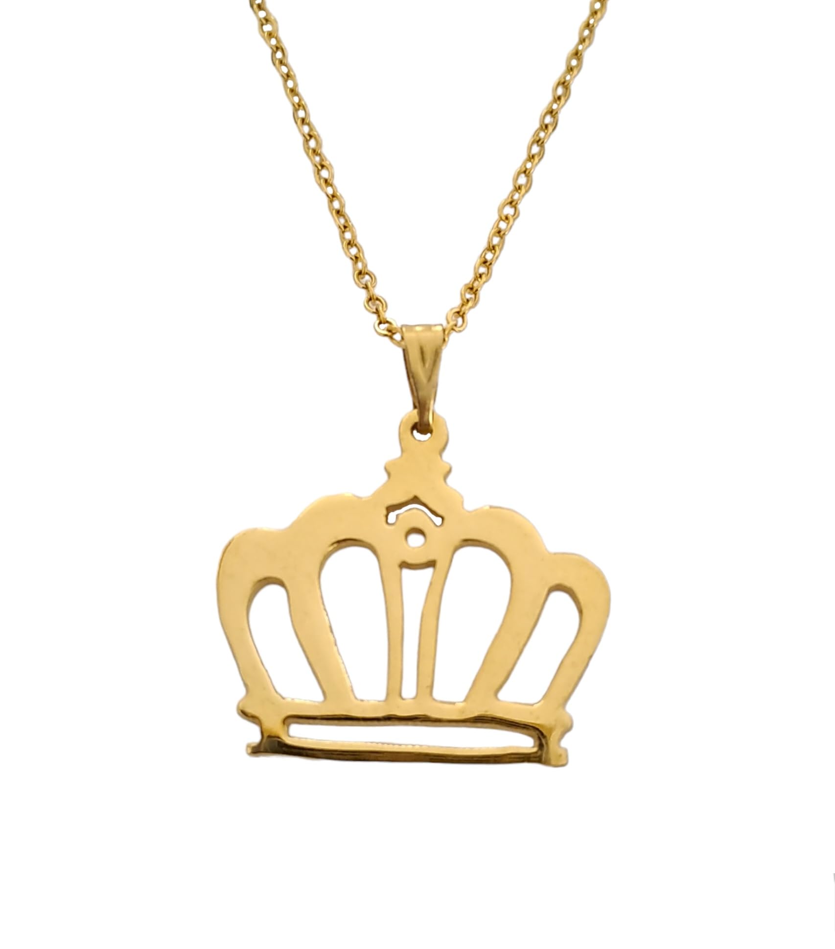 Collar Corona Chapa De Oro 18 Kilates Calidad Premium