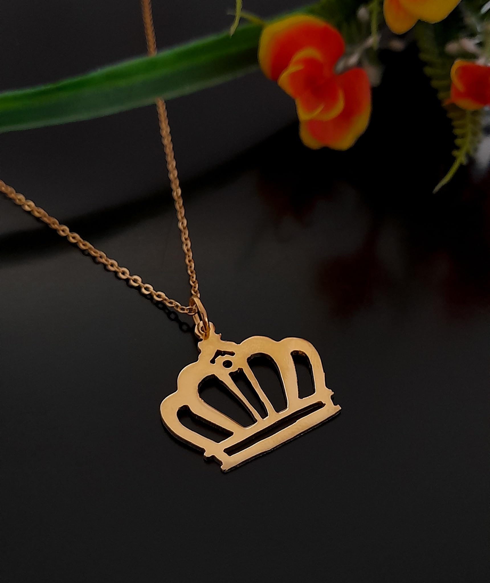 Collar Corona Chapa De Oro 18 Kilates Calidad Premium