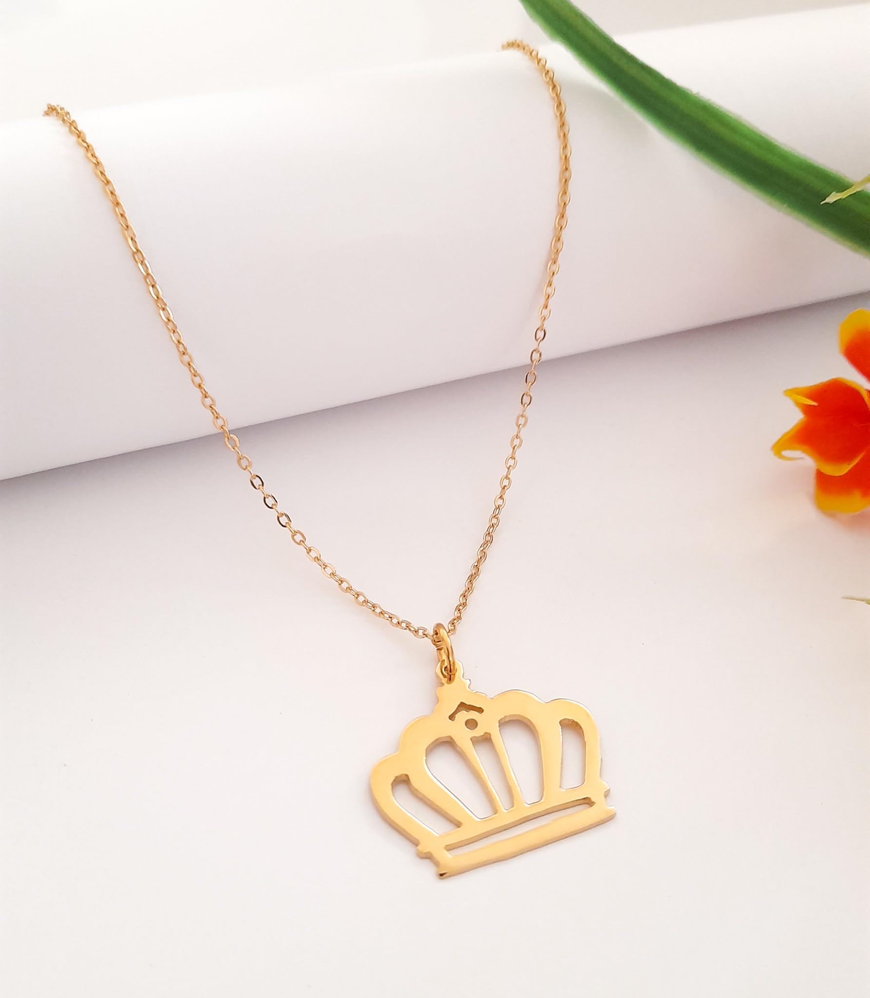 Collar Corona Chapa De Oro 18 Kilates Calidad Premium