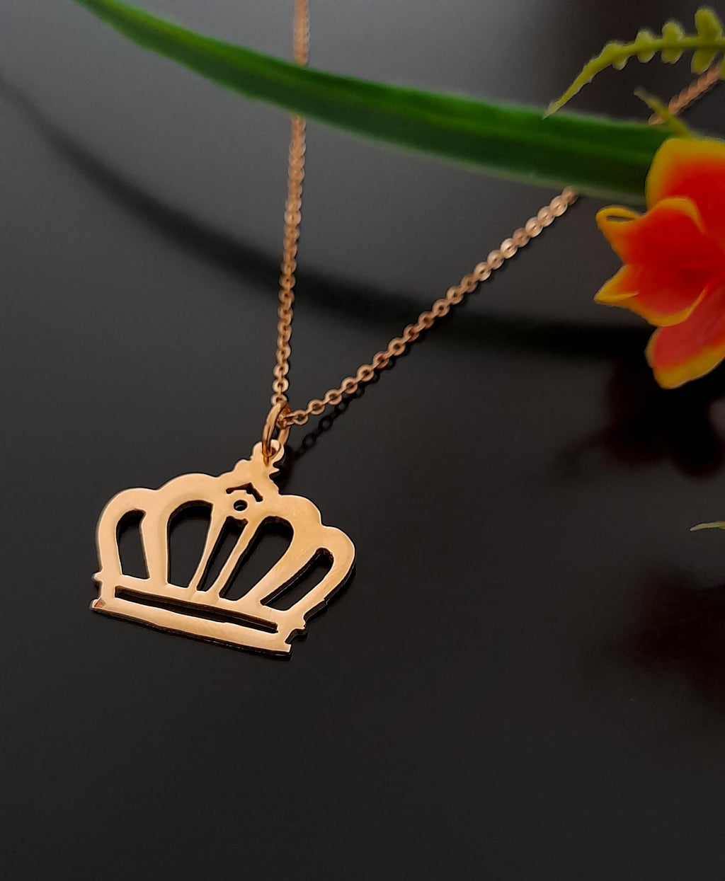 Collar Corona Chapa De Oro 18 Kilates Calidad Premium