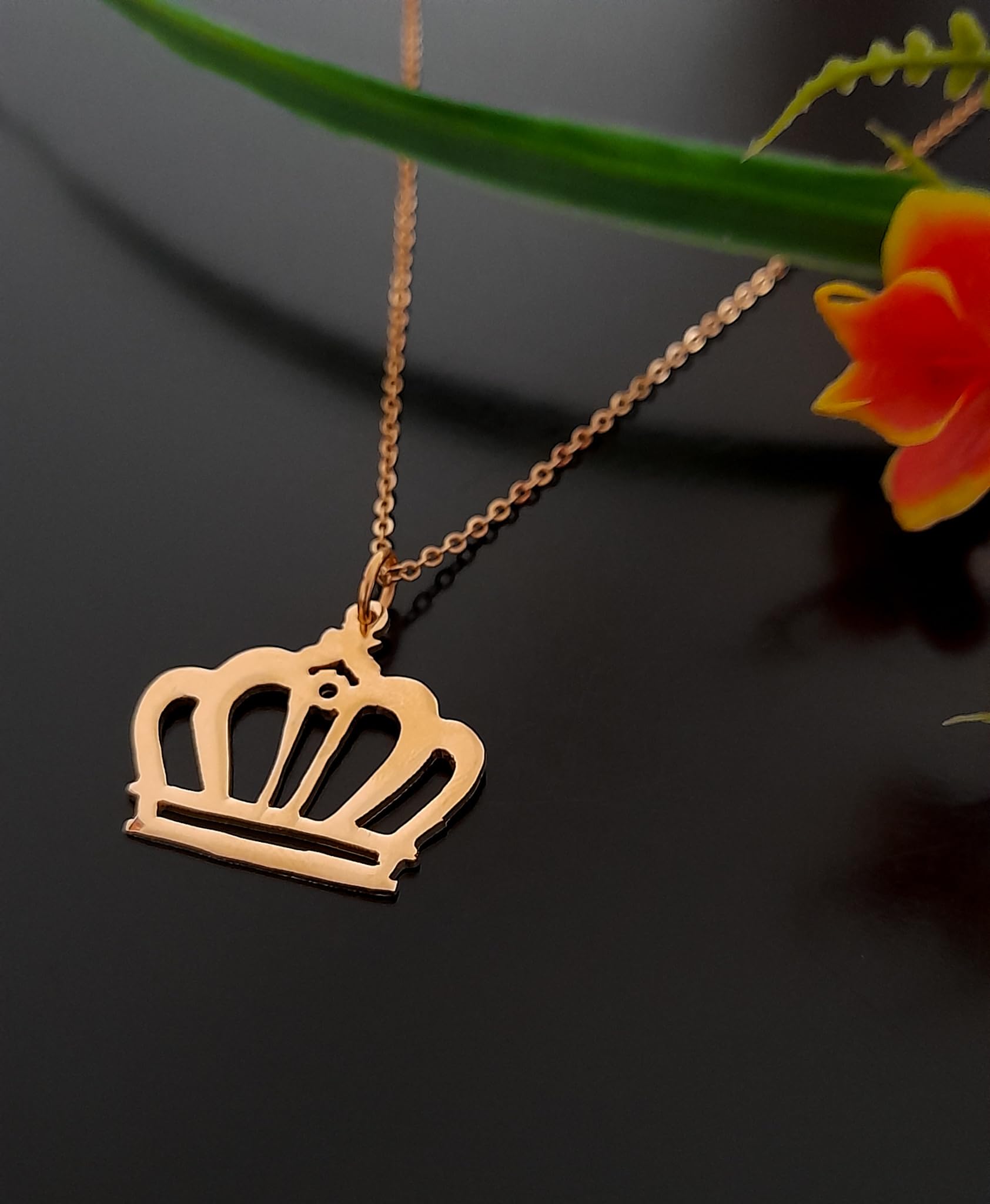 Collar Corona Chapa De Oro 18 Kilates Calidad Premium