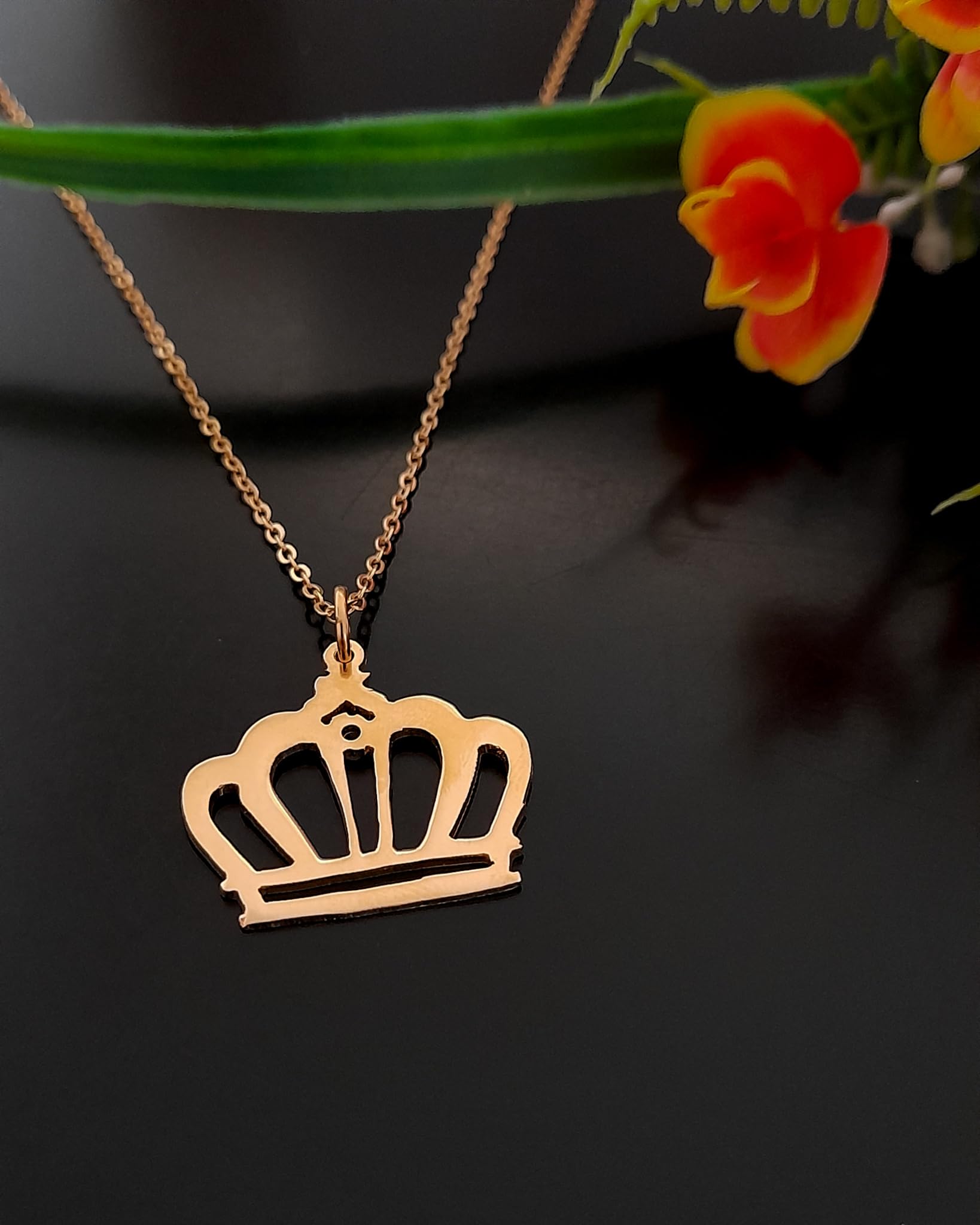 Collar Corona Chapa De Oro 18 Kilates Calidad Premium