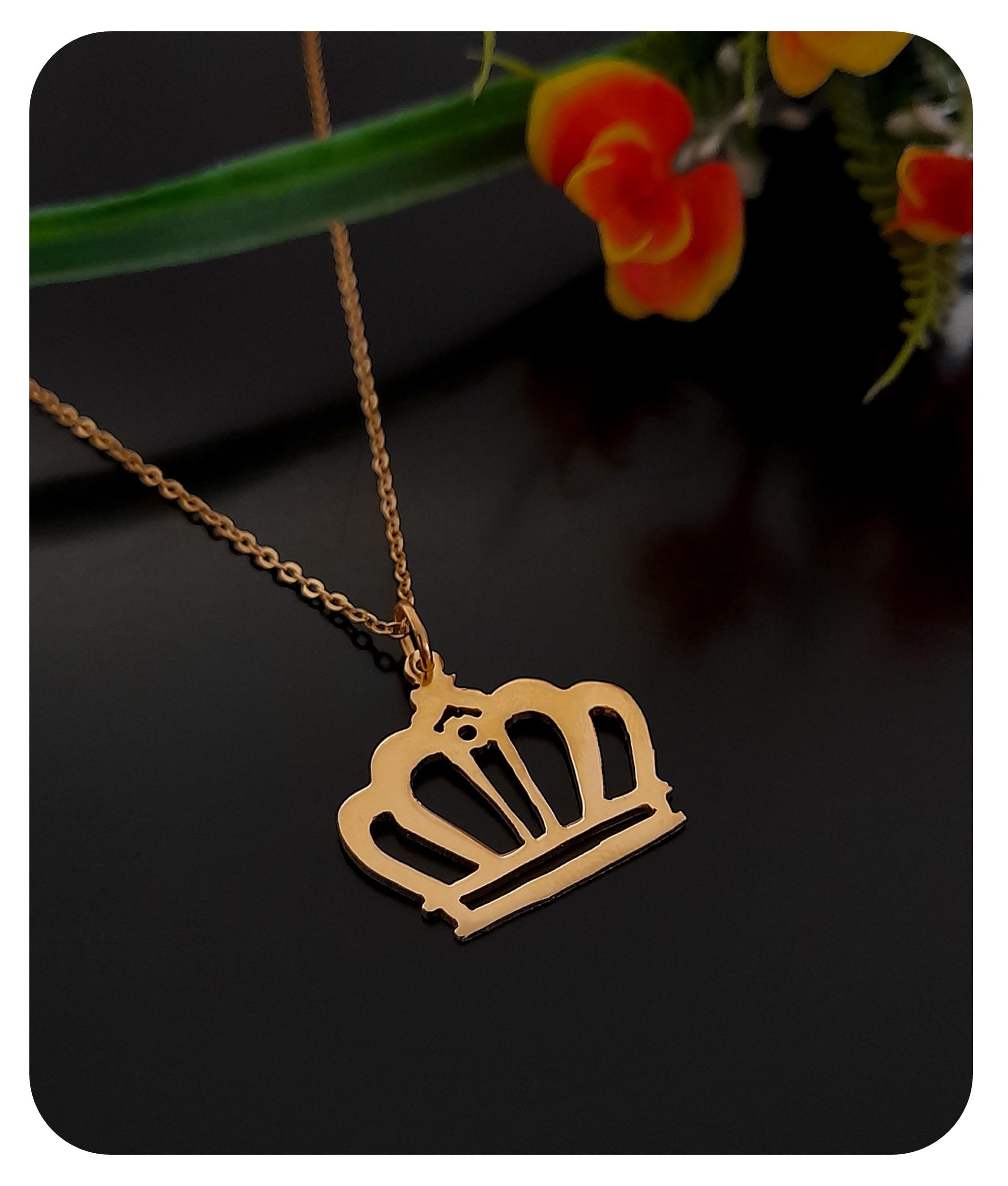 Collar Corona Chapa De Oro 18 Kilates Calidad Premium